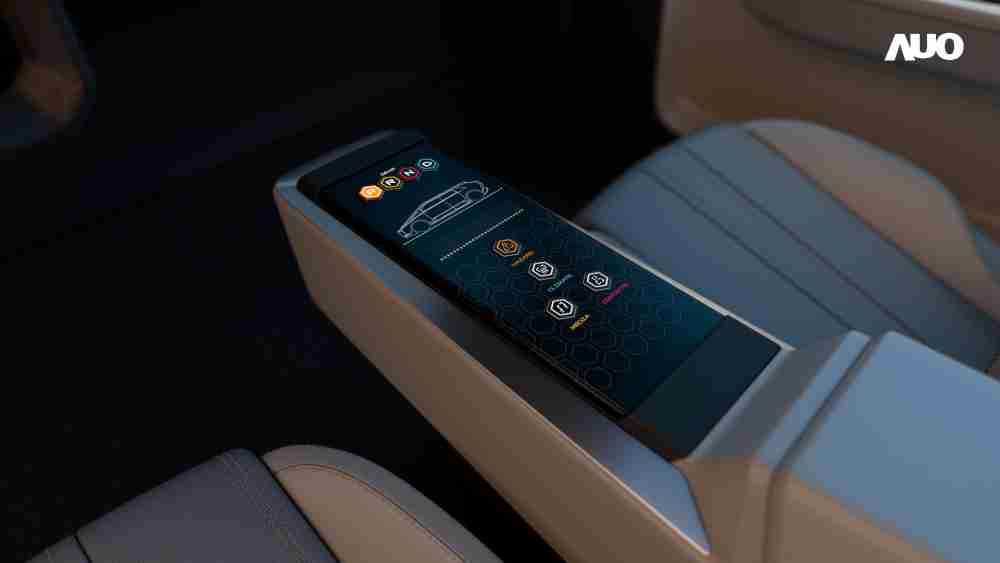 NG大舞台以人性化设计打造多变形态中控显示(Morphing Center Control)，，，，不使用时仅平面显示信息，，进行操作时，，显示器则会动态隆起，，，转变成3D实体按钮，，，并有触觉回馈，，，展示人机互动新体验